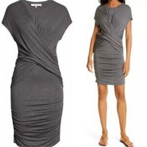 Frame Denim Gray Ruched Dress